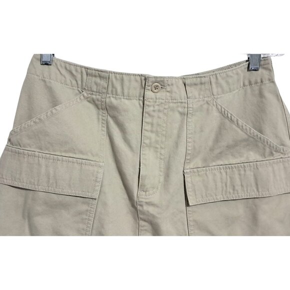 Vintage Y2K Gap Surplus Cargo Skirt Womens Khaki Beige Mini Size 12 Cotton - Picture 5 of 9